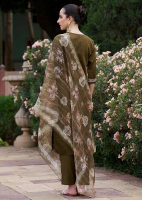 mehendi fancy viscose rayon kurta set 3