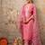 pink fancy silk blend kurta set