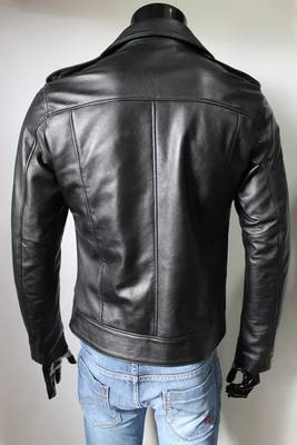 Men's lambskin leather jacket- laple shoulder zipp detail style fastion 2