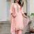 peach fancy silk blend kurta set