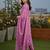 Women's purple rayon printed with straight kurta set with pant & dupatta