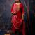 red fancy silk blend kurta set