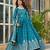 blue fancy pure silk kurta set