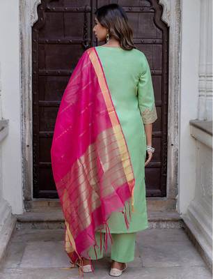 pear fancy blended cotton kurta set 3