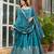 blue fancy pure silk kurta set