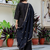 black fancy silk blend kurta set