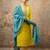 yellow fancy silk blend kurta set