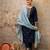 blue fancy silk blend kurta set