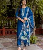 blue fancy viscose kurta set