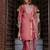 coral fancy silk blend kurta set