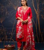 pink fancy viscose rayon kurta set
