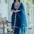 teal fancy silk blend kurta set