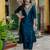 teal fancy viscose rayon kurta set