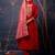red fancy silk blend kurta set