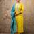 yellow fancy silk blend kurta set