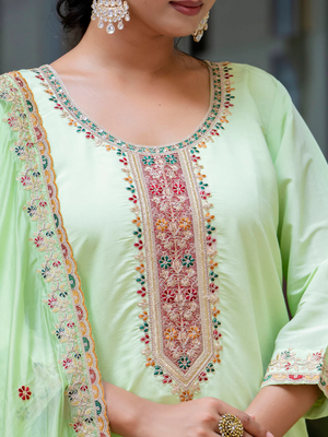 pear fancy silk blend kurta set 4