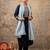 blue fancy silk blend kurta set