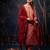 peach fancy silk blend kurta set