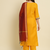 yellow fancy silk blend kurta set