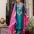 royal-blue fancy silk blend kurta set