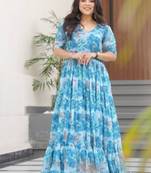 multicolor fancy faux georgette kurta set