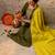 olive fancy silk blend kurta set