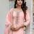 peach fancy silk blend kurta set