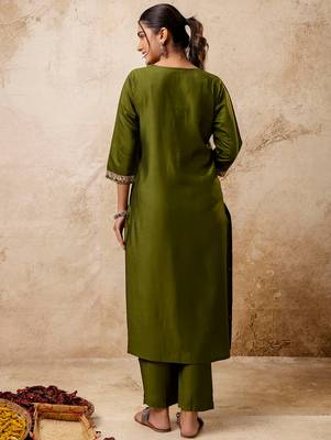 mehendi fancy viscose rayon kurta set 4