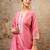 pink fancy silk blend kurta set