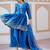 blue fancy silk kurta set