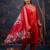 red fancy silk kurta set
