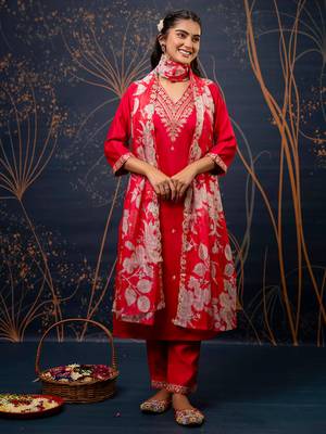 pink fancy viscose rayon kurta set 2