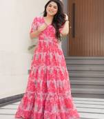 multicolor fancy faux georgette kurta set
