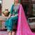 royal-blue fancy silk blend kurta set