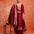 maroon fancy cotton silk kurta set
