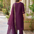 purple fancy viscose rayon kurta set