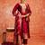 maroon fancy cotton silk kurta set