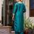 royal-blue fancy silk blend kurta set