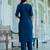 teal fancy silk blend kurta set