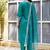 blue fancy silk blend kurta set
