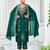 green fancy silk kurta set
