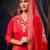 red fancy silk kurta set