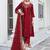 maroon fancy silk kurta set