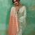 Green woven linen cotton saree