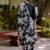 black fancy viscose rayon kurta set