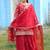 red fancy silk kurta set