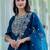 teal fancy silk blend kurta set