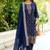 navy-blue fancy viscose rayon kurta set