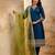 teal fancy chanderi silk kurta set