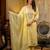 light-yellow fancy silk blend kurta set